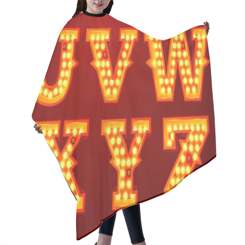 Personality  Vector Glowing Lamp Letters For Circus, Movie Etc Hair Cutting Cape