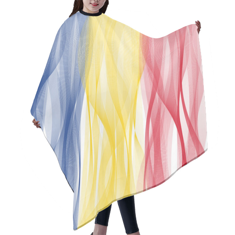 Personality  Wave Line Flag Of Romania Hair Cutting Cape