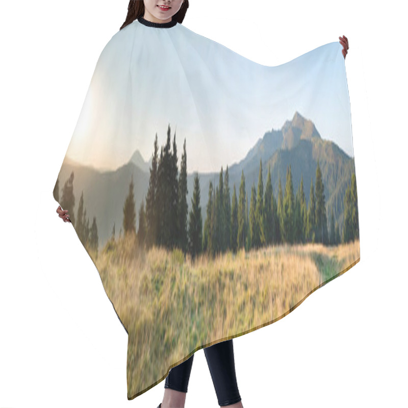 Personality  Beautiful Sunset In Mountains Hair Cutting Cape