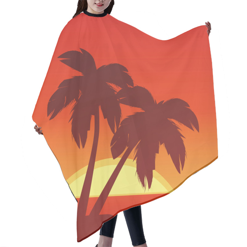 Personality  Beach Sunset Hair Cutting Cape