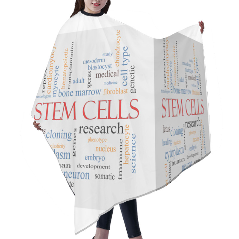 Personality  Stem Cells 3D Cube Word Cloud Concept Hair Cutting Cape