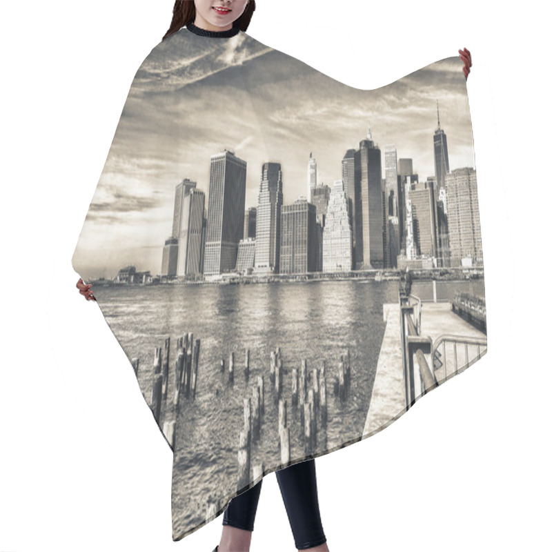 Personality  Beautiful View Of Downtown Buildings, New York City Hair Cutting Cape