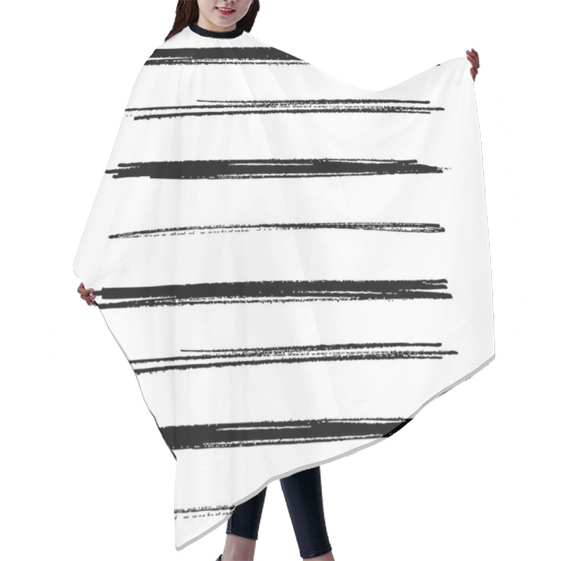 Personality  Hand Drawn Horizontal Stripes Pattern Hair Cutting Cape