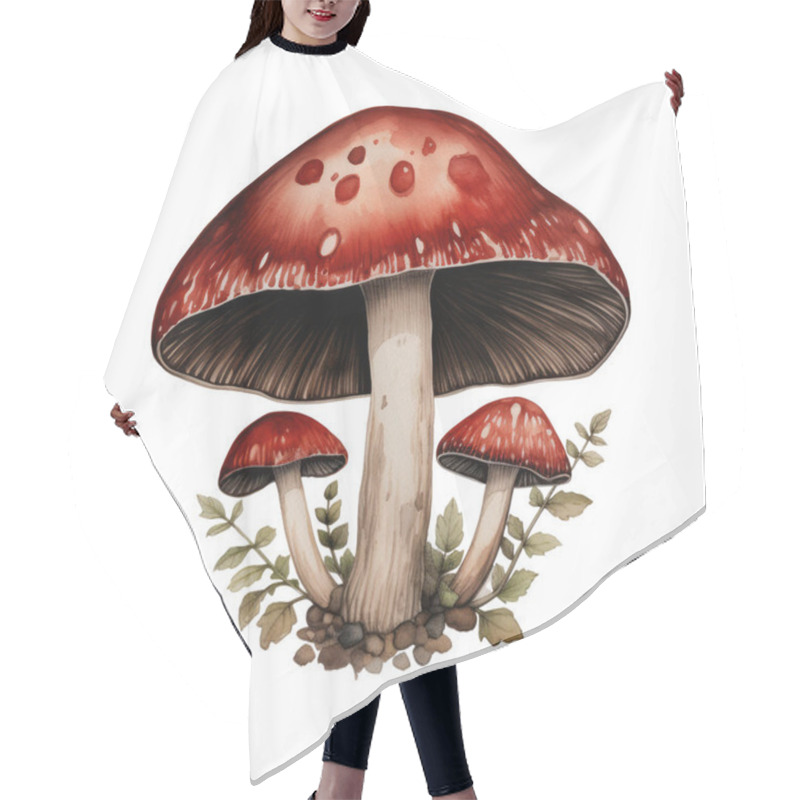 Personality  Mushroom Fungi Toadstools Nature Botanical Illustration Clipart. Enchanting Fungi Toadstool Whimsical Illustration Nature Sublimation For Decorations, Journal, Planner, T-shirt. Hair Cutting Cape