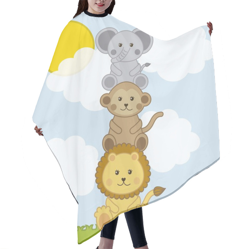 Personality  Baby Animals Hair Cutting Cape