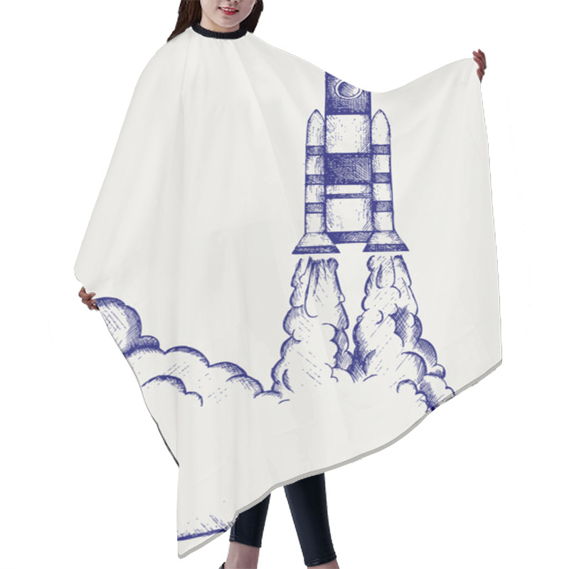 Personality  Retro Rocket Hair Cutting Cape