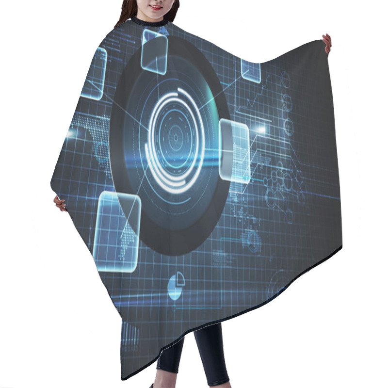 Personality  Futuristic Technology Interface Hair Cutting Cape