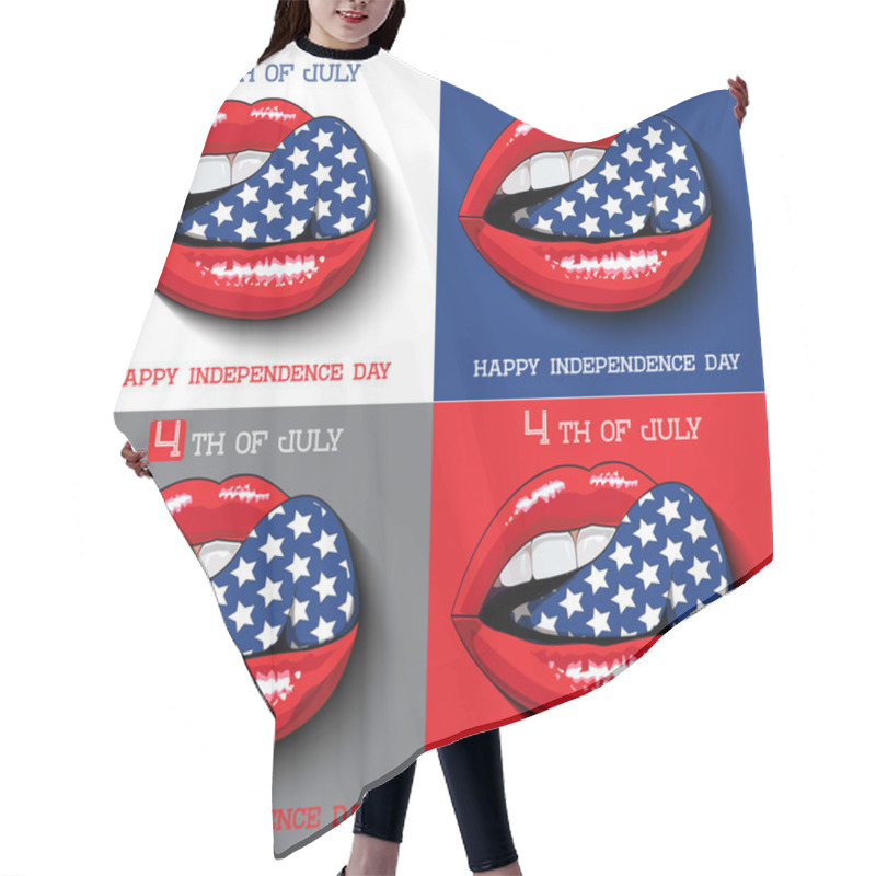 Personality  Happy Independence Day Card United States Of America, 4 Th July. Hair Cutting Cape