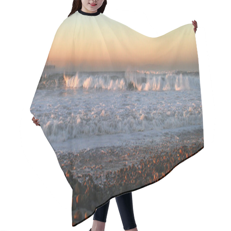 Personality  Ocean Wave Storm Pier Hair Cutting Cape