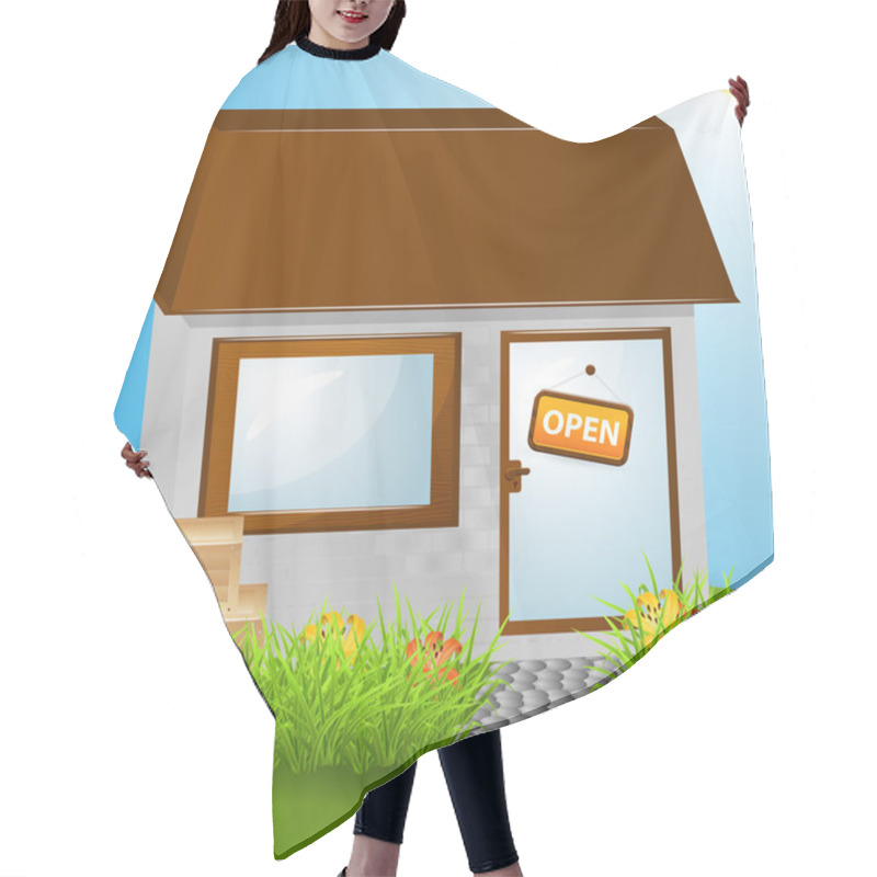 Personality  Open House - Vector Illustration Hair Cutting Cape