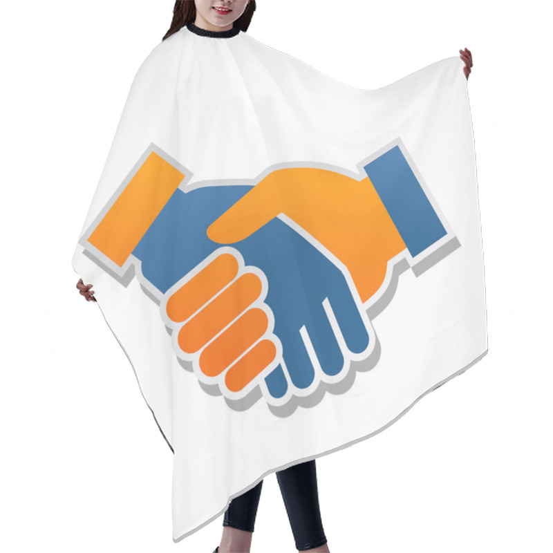 Personality  Handshake Abstract Vector Illustration Hair Cutting Cape