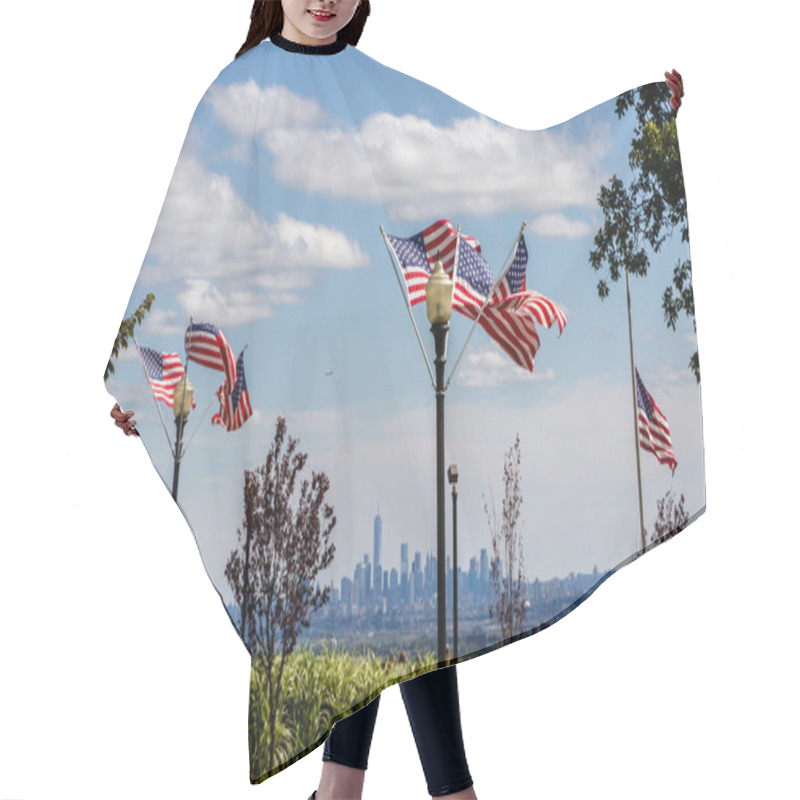 Personality  US Flags And Lower Manhattan Hair Cutting Cape