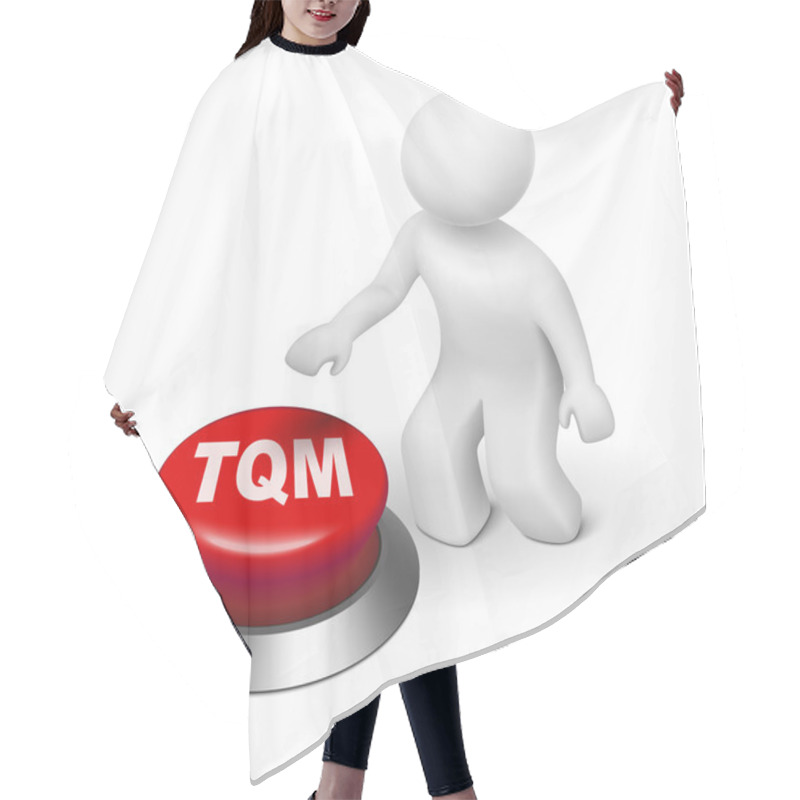 Personality  3d Man With Tqm Total Quality Management Button Hair Cutting Cape