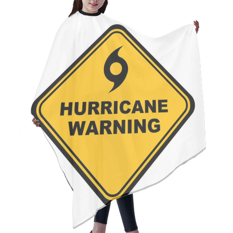 Personality  Hurricane Ahead Sign On White Background Hair Cutting Cape