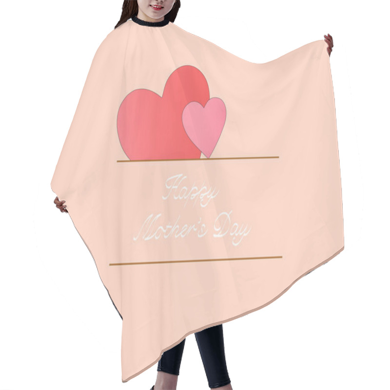 Personality  Illustration Of Hearts Near Happy Mothers Day Lettering Pink  Hair Cutting Cape