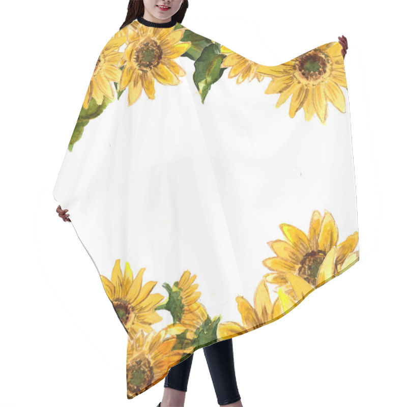 Personality  Pattern Of Blooming Sunflowers Hair Cutting Cape