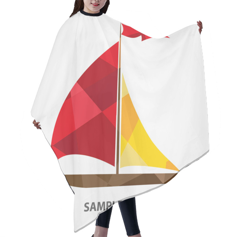 Personality  Sailboat With Yellow And Red Sails  Hair Cutting Cape