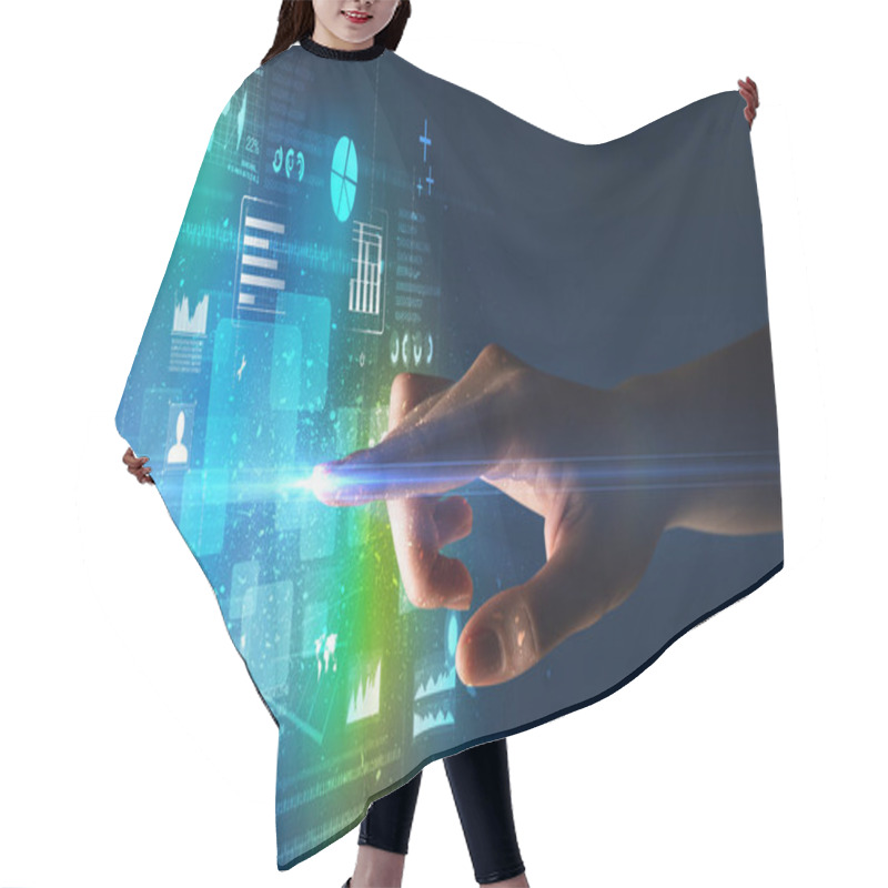 Personality  Finger Touching Interface Hair Cutting Cape