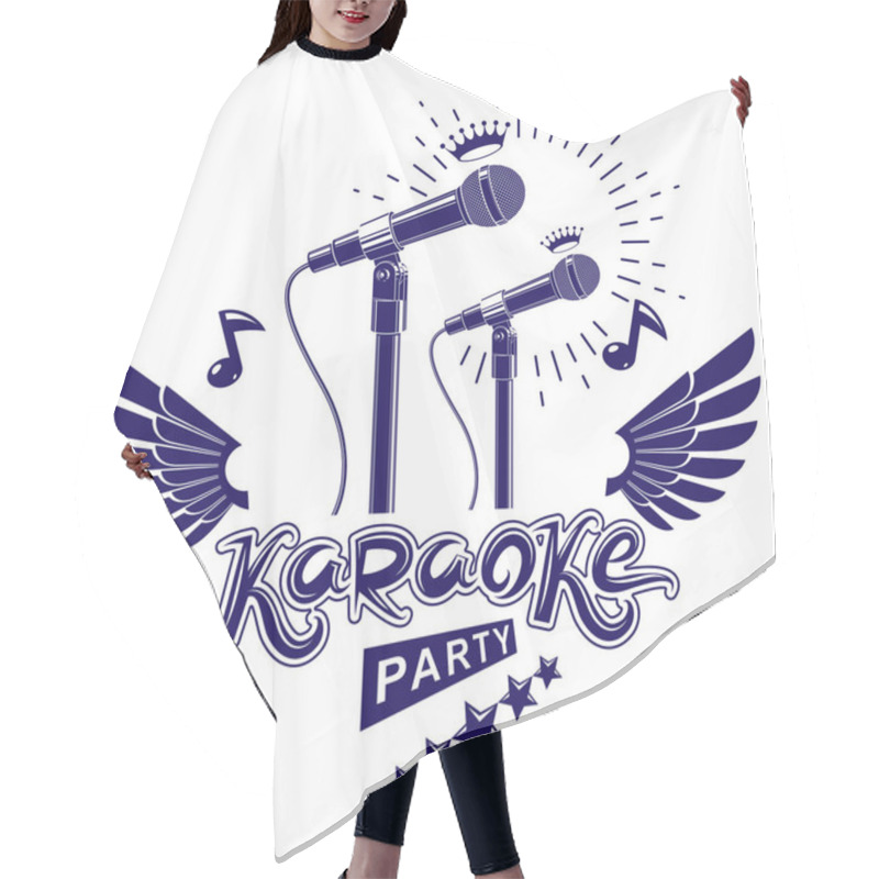 Personality  Karaoke Party Promotion Poster Design Composed Using Musical Not Hair Cutting Cape