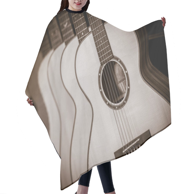 Personality  Acoustic Classical Guitars With Strings In Shop Hair Cutting Cape