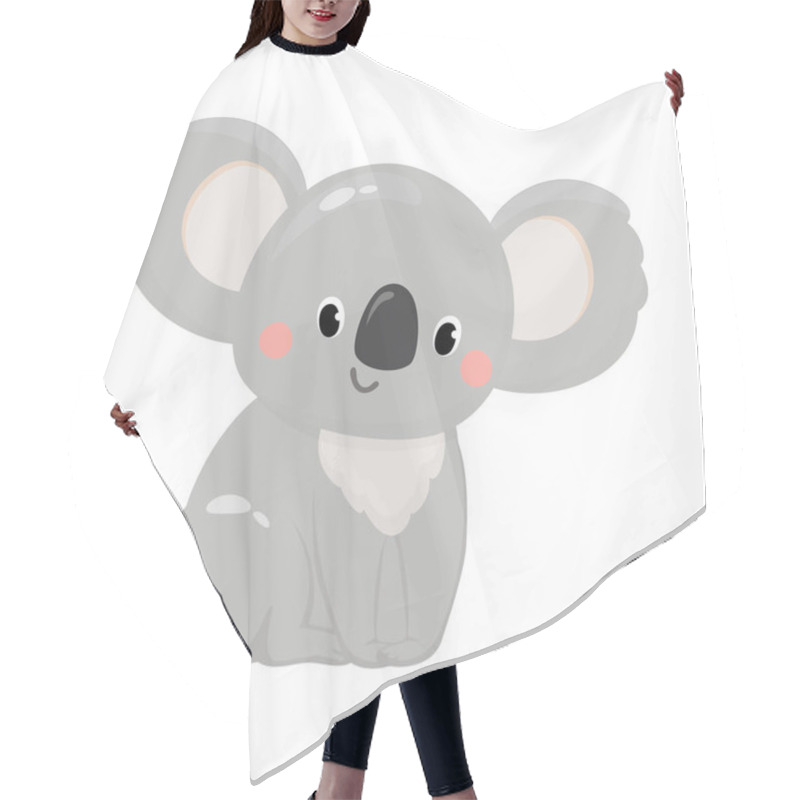 Personality  Vector Illustration Of Cute Koala Isolated Animal In Cartoon Style On White Background. Use For Kids App, Game, Book, Clothing Print T-shirt Print, Baby Shower. Hair Cutting Cape