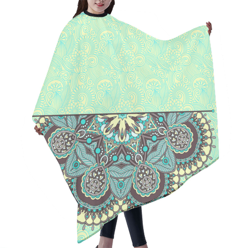 Personality  Floral Round Pattern In Ukrainian Oriental Ethnic Style Hair Cutting Cape