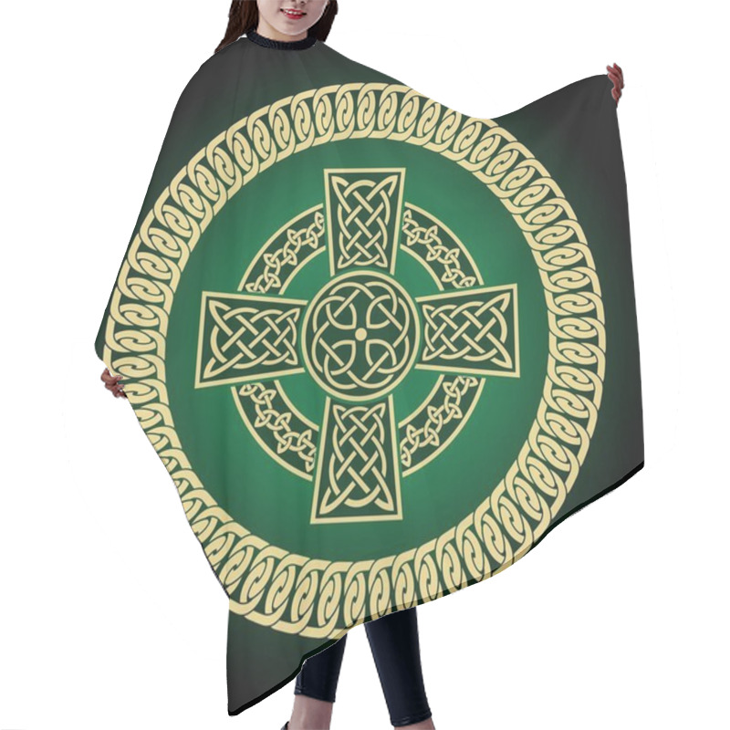 Personality  Celtic Cross Vector Illustration. Celtic Symbol. Highly Detailed With Irish Traditional Hair Cutting Cape