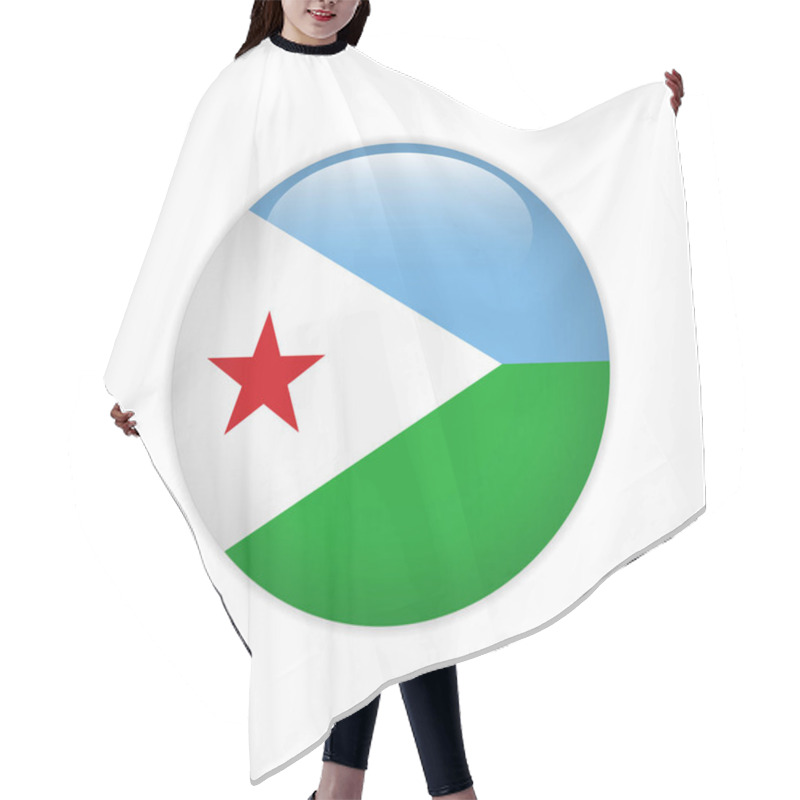 Personality  Djibouti Flag On Button Hair Cutting Cape