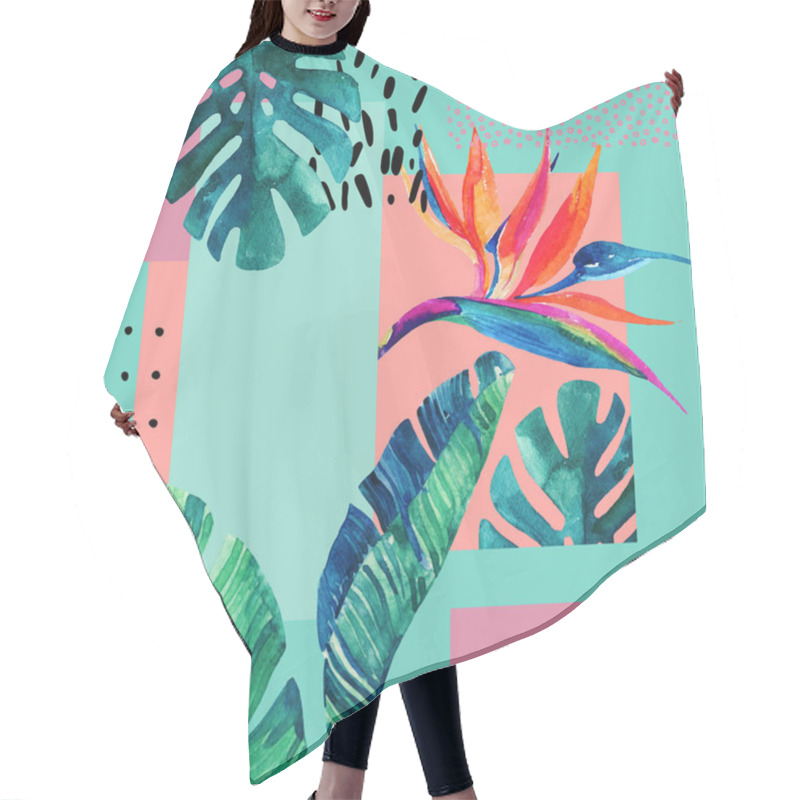 Personality  Abstract Tropical Summer Design In Minimal Style. Hair Cutting Cape