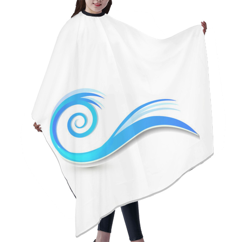 Personality  Swirly Blue Waves Logo Vector Hair Cutting Cape