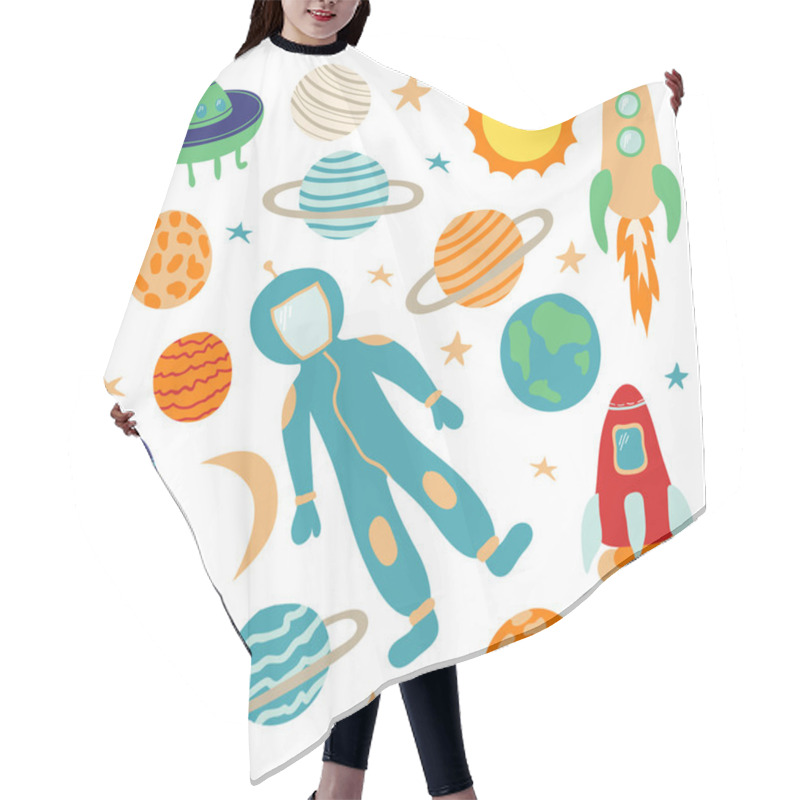 Personality  Set Of Space Design Elements Hair Cutting Cape