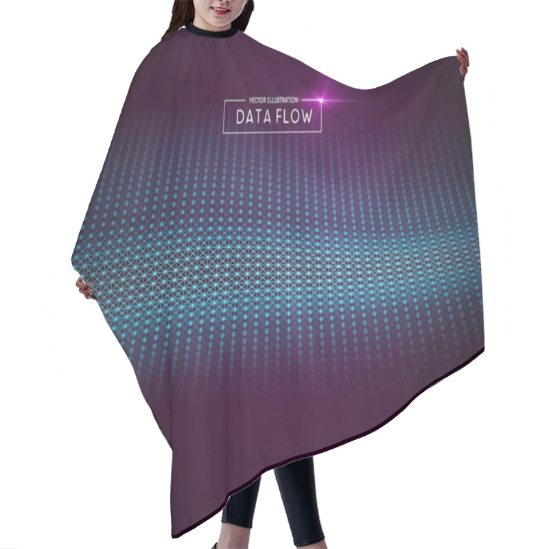 Personality  Computer Data Flow Background. Vector EPS 10. Big Data Network Technology. Hair Cutting Cape