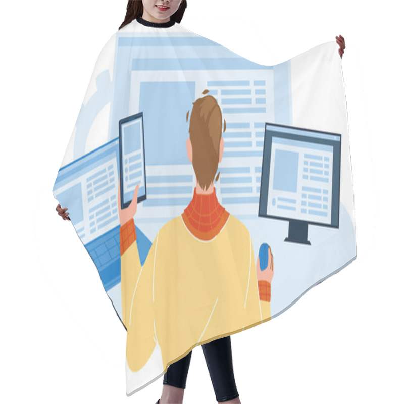 Personality  Front End Development Developer Occupation Vector Hair Cutting Cape