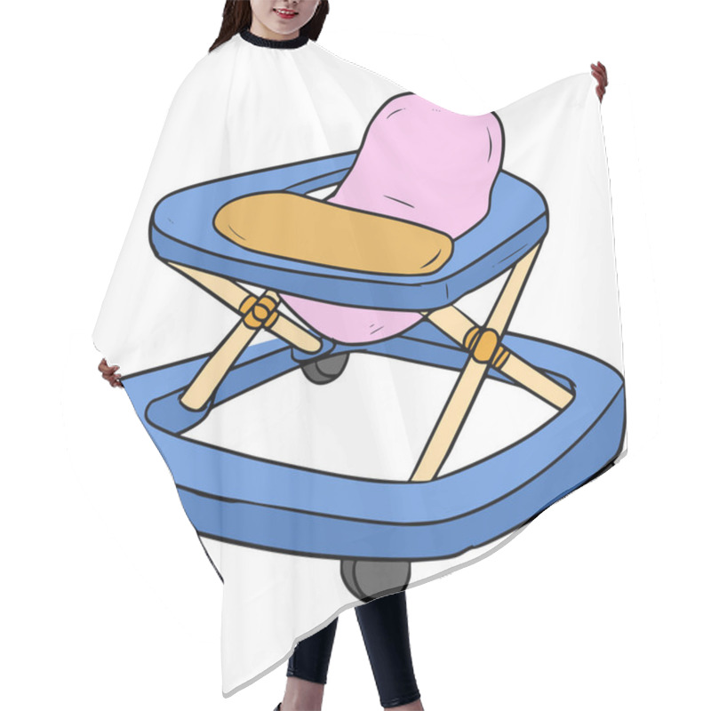 Personality  Baby Walker Illustration Hand Drawn Isolated Vector Hair Cutting Cape