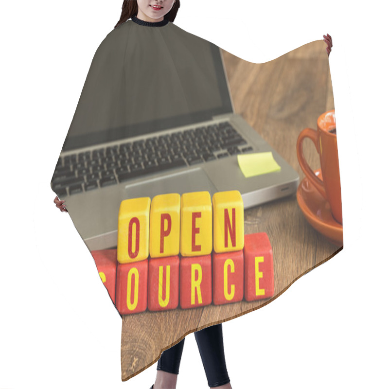 Personality  Open Source Written On Cubes Hair Cutting Cape