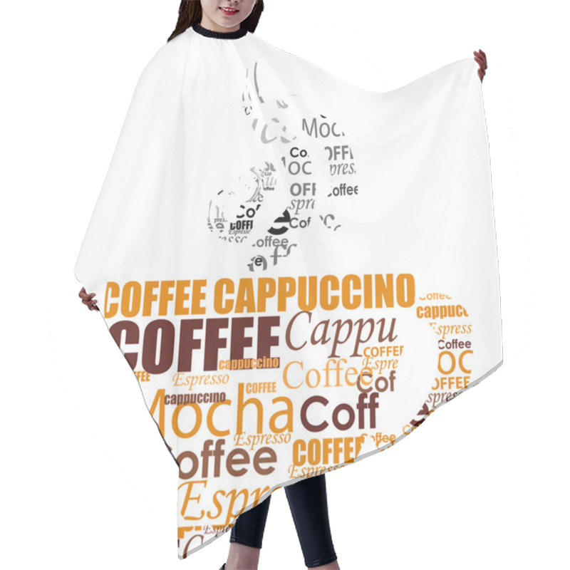 Personality  Typography Coffee Cup Hair Cutting Cape