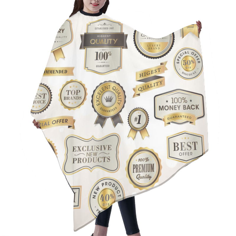 Personality  Set Luxury Labels And Ribbons Hair Cutting Cape