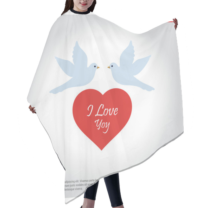 Personality  Two Flying Doves Icon  Hair Cutting Cape