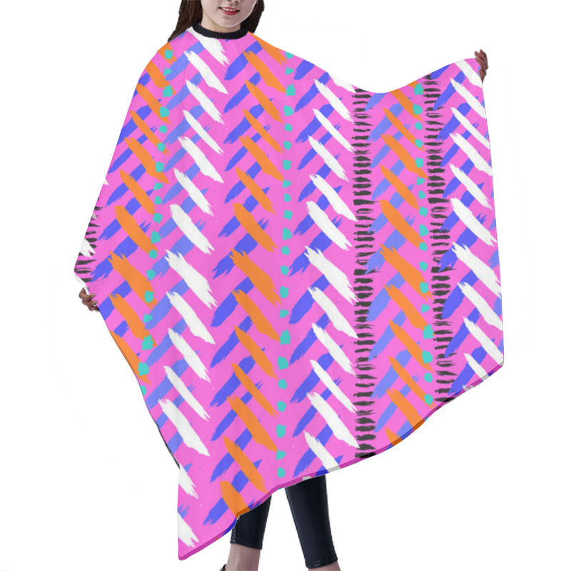 Personality  Chevron Hand Painted Vector Seamless Pattern Hair Cutting Cape