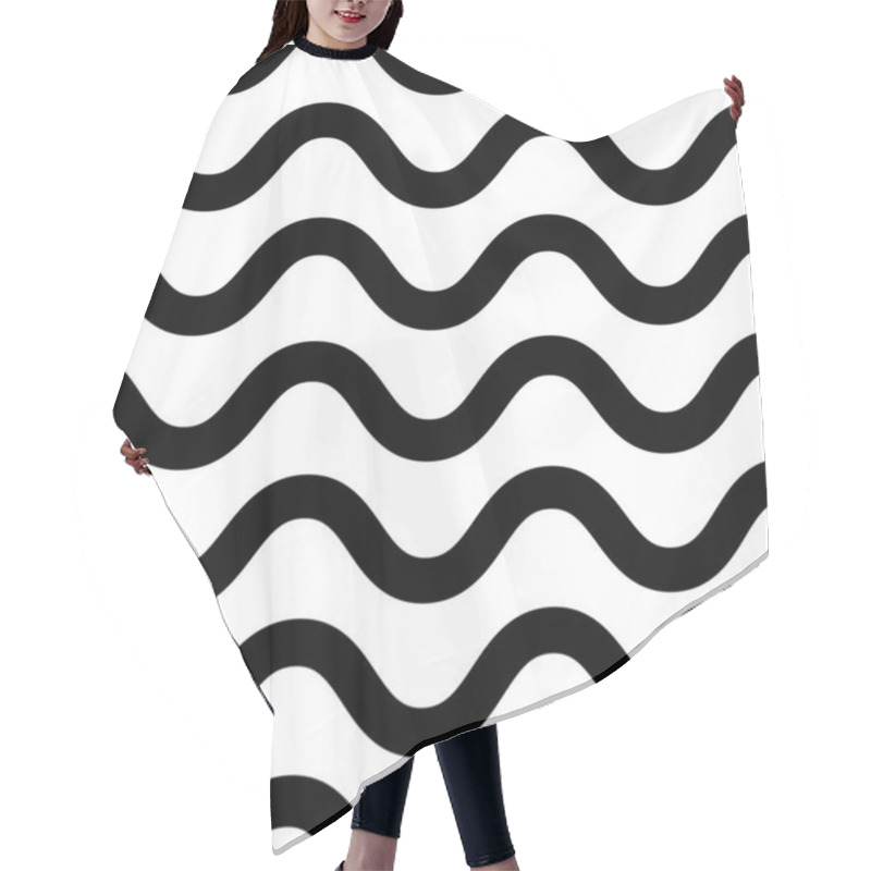 Personality  Wavy, Waving, Wave Repeatable Lines, Stripes, Streaks Pattern Hair Cutting Cape