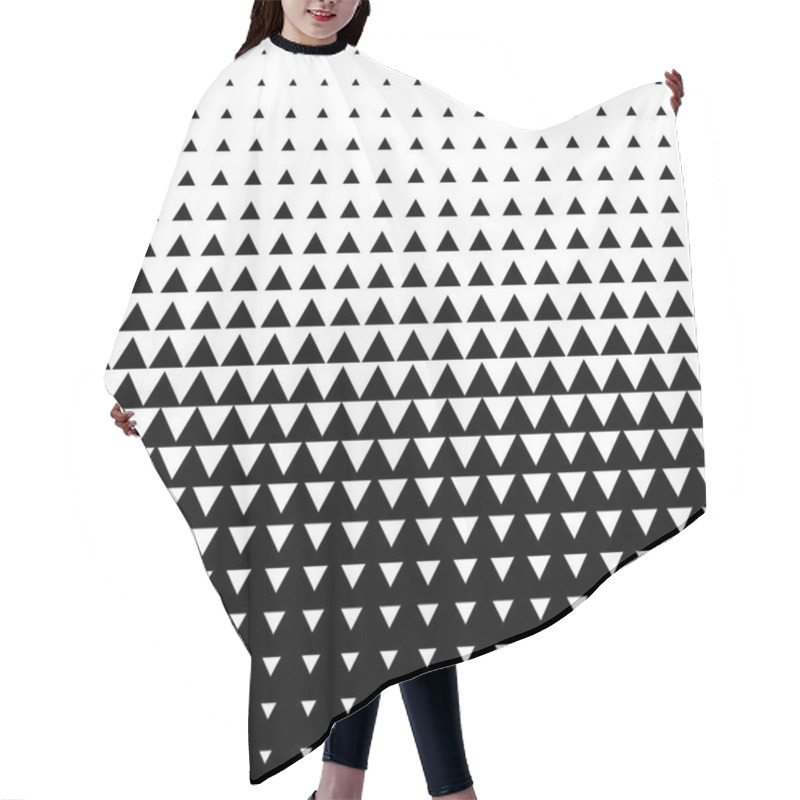 Personality  Halftone Triangle Abstract Background. Black And White Vector Pattern. Hair Cutting Cape