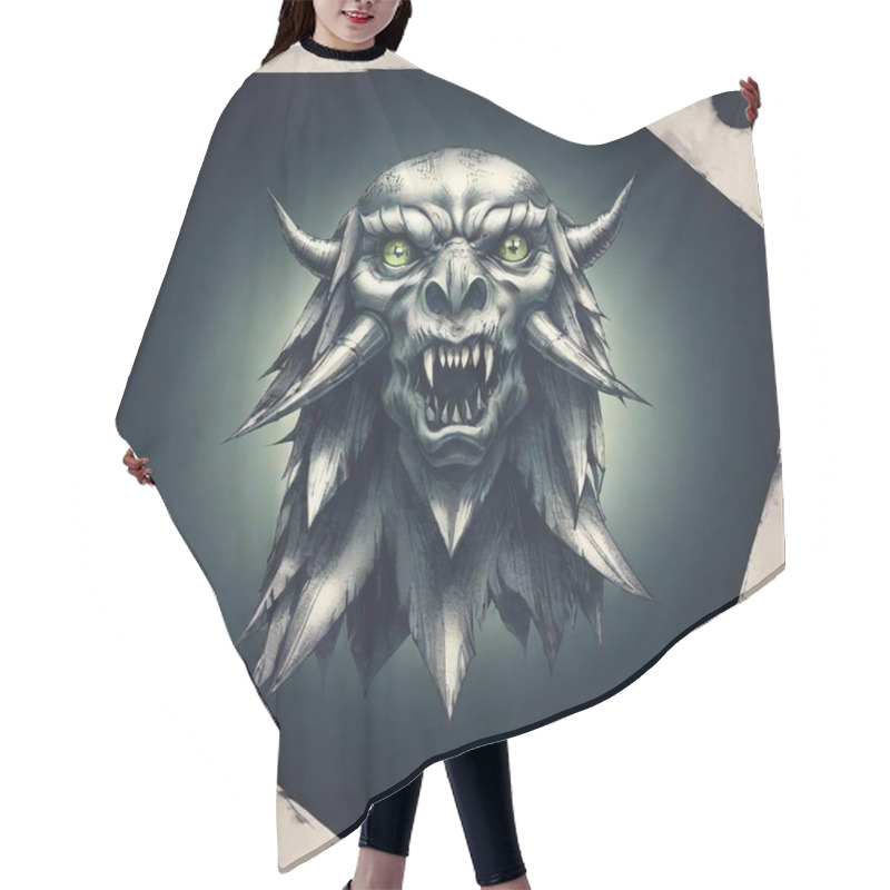 Personality  Monster, Dark Picture In The Style Of Magic The Gathering The Card Game Drawing Hair Cutting Cape