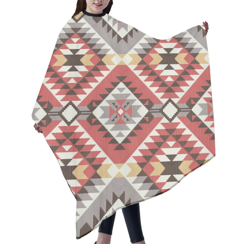 Personality  Geometric Abstract Seamless Pattern In Tribal Style. Inspired By Navajo Decorative Art  Hair Cutting Cape