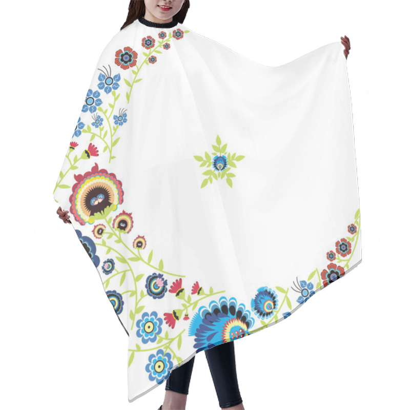 Personality  Polish Folk Floral Pattern In Moon Shape Hair Cutting Cape