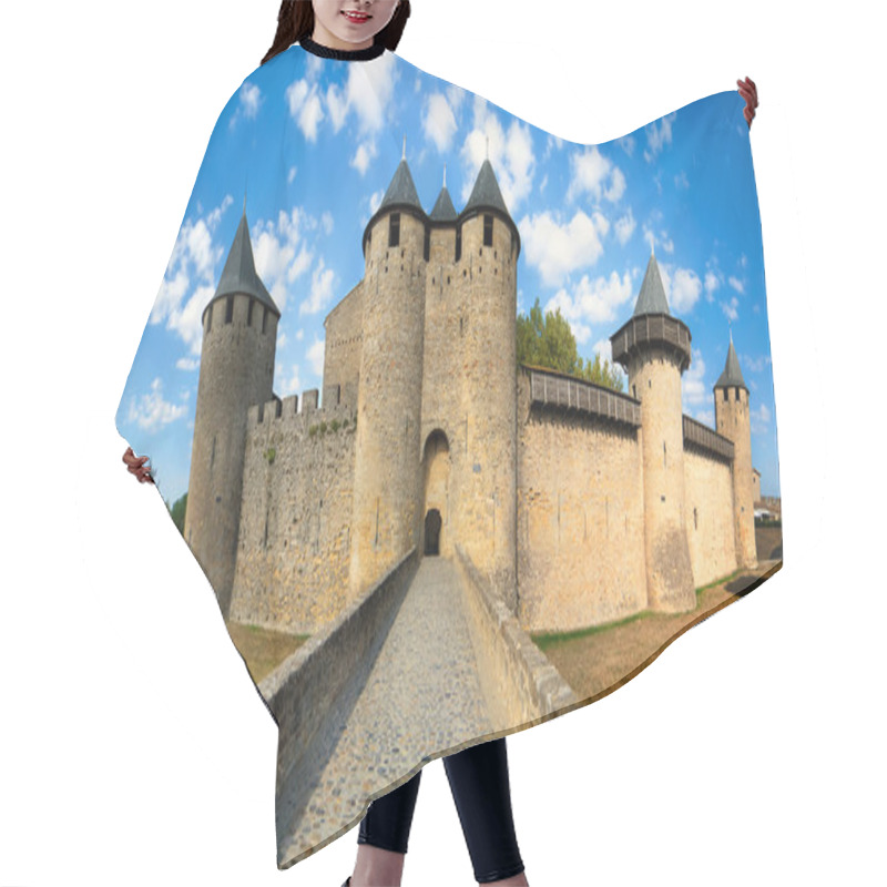 Personality  Castle of Carcassonne France hair cutting cape