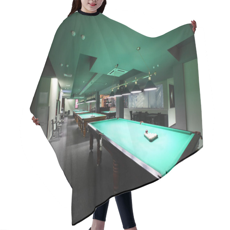 Personality  Interior Of Beautiful And Modern Billiard Hair Cutting Cape