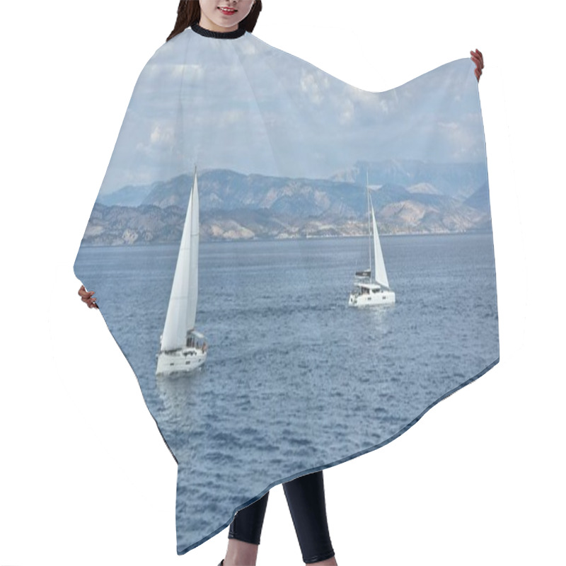 Personality  Sail Sailing Ship On The Blue Sea Summer In Greece Hair Cutting Cape