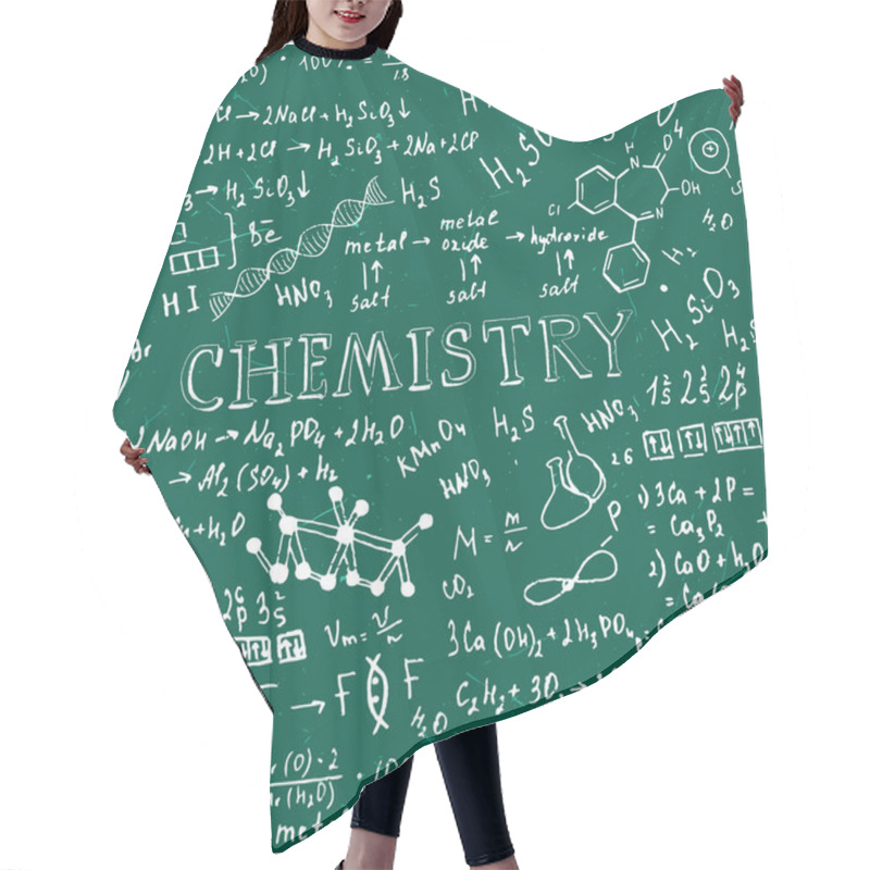 Personality  Seamless Formula Pattern Hair Cutting Cape