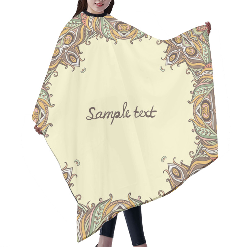 Personality  Vector Floral Ornate Frame With Many Details Hair Cutting Cape