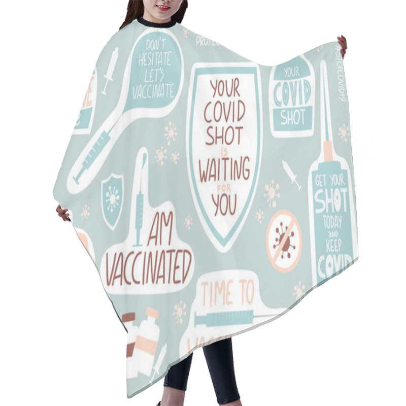 Personality  Vaccination Lettering Set Hair Cutting Cape